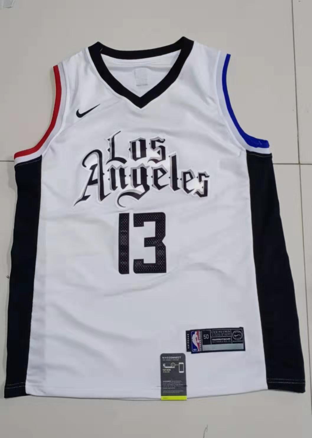2020 Men Los Angeles Clippers 13 George white Game Nike NBA Jerseys